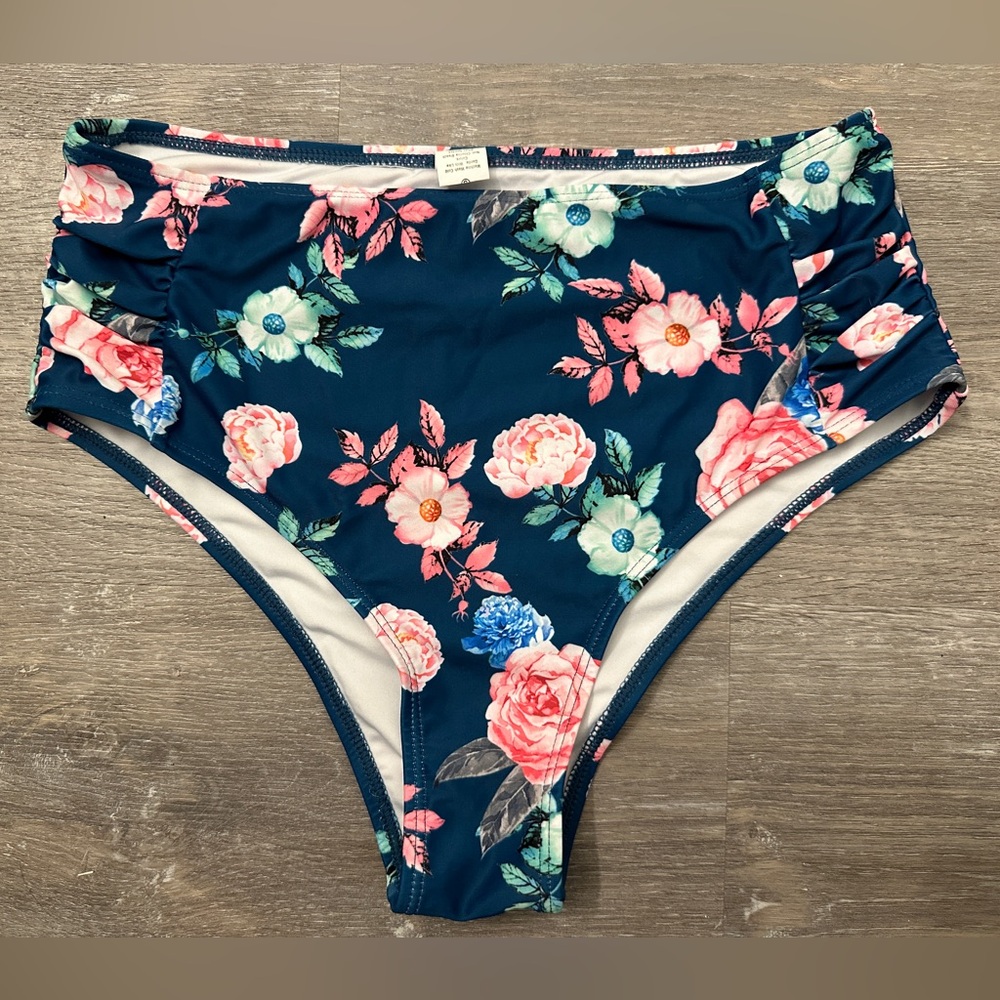 Floral High Waisted Bikini Bottoms